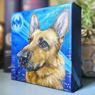 "Bruce" 5x5", Oil on Canvas